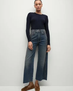 Acara Ribbed Pullover in Navy