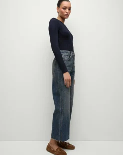 Acara Ribbed Pullover in Navy