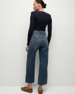 Acara Ribbed Pullover in Navy