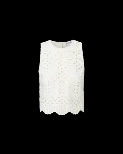 Adelyn Cotton Eyelet Tank in Off-White