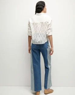 Aderes Cotton Eyelet Shirt in White