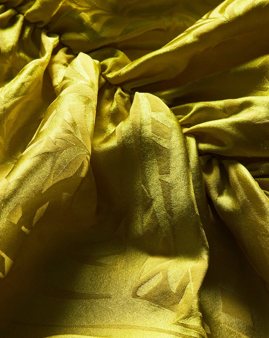 Aldana Stretch-Silk Dress in Chartreuse