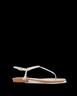 Amelia Silver Metallic T-Strap Sandal