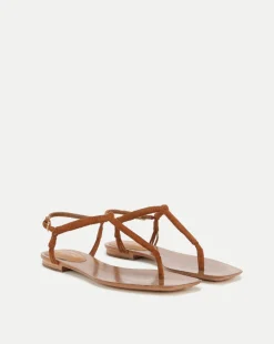 Amelia T-Strap Suede Sandal