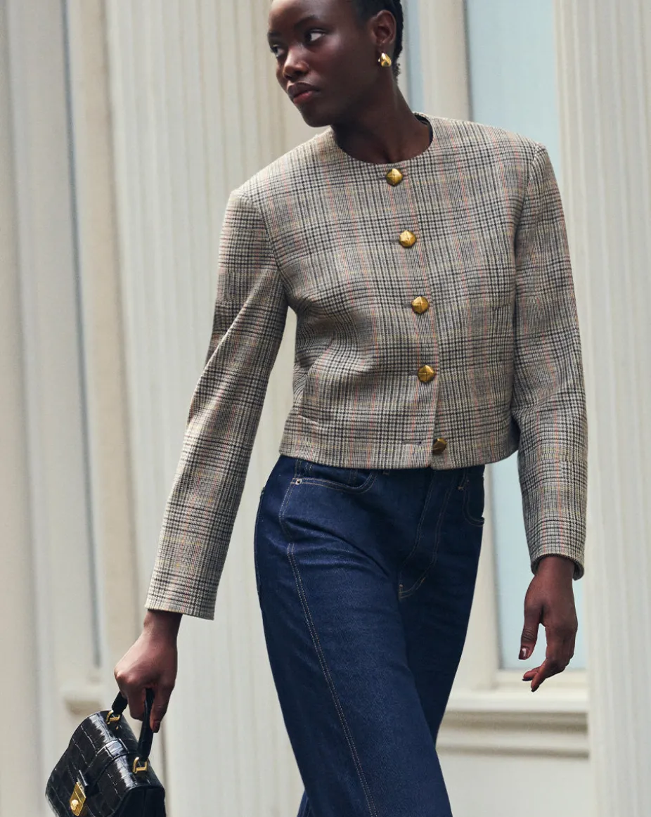 Andrea Plaid Jacket in Russet Multi