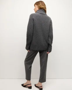 Annalise Merino Cashmere Cardigan in Charcoal