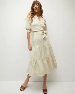 Armida Midi Skirt in Limestone