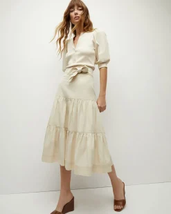 Armida Midi Skirt in Limestone