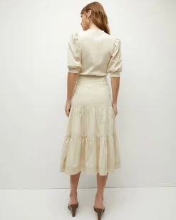 Armida Midi Skirt in Limestone