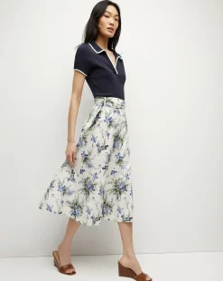 Arwen Cotton Skirt in Off-White Multi