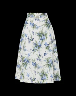 Arwen Cotton Skirt in Off-White Multi