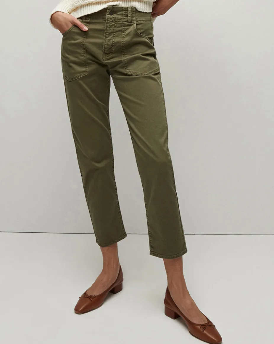 Arya Straight-Leg Pant in Army