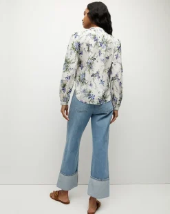 Ashlynn Cotton Top in Off-White Multi