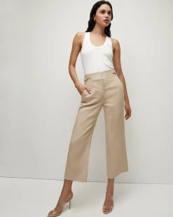 Aubrie Women's Linen Cropped Pant