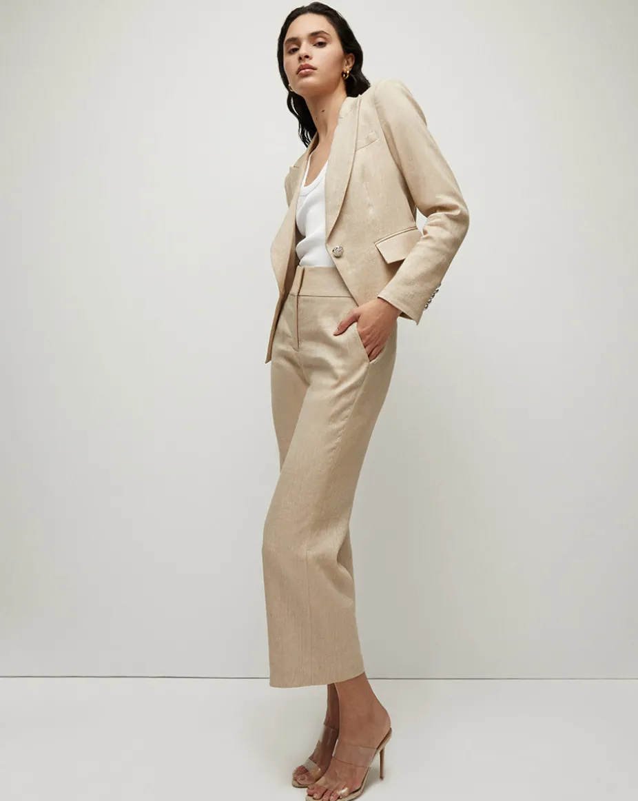 Aubrie Women's Linen Cropped Pant