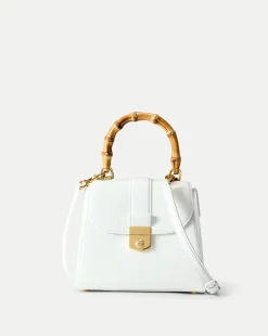 Avenue Bamboo-Handle Bag in Off-White