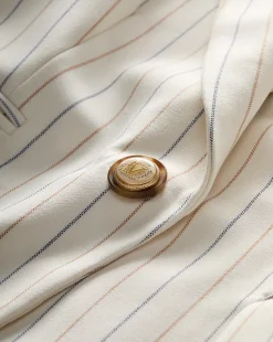 Battista Pinstriped Dickey Jacket in Dove Multi