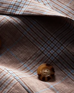 Beacon Linen Dickey Jacket in Khaki Multi