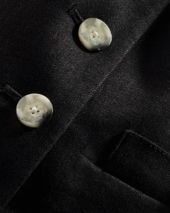 Bennett Twill-Linen Vest in Black