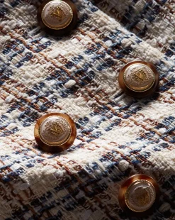 Bentley Tweed Jacket in Ivory/Camel