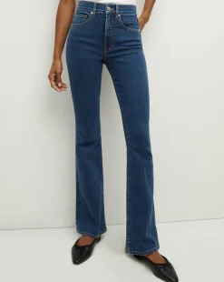 Beverly Loafer Length Skinny-Flare Jean in Bright Blue