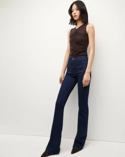 Beverly Patch-Pocket Skinny-Flare Jean in Rodeo Clean