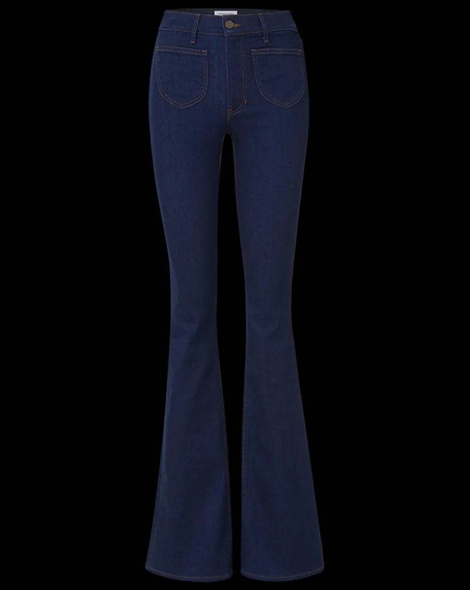 Beverly Patch-Pocket Skinny-Flare Jean in Rodeo Clean