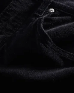 Beverly Velvet Skinny-Flare Jean in Black