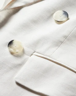 Bexley Stretch-Linen Dickey Jacket in Off-White