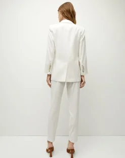 Bexley Stretch-Linen Dickey Jacket in Off-White