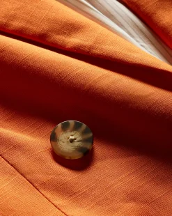 Bexley Stretch-Linen Dickey Jacket in Orange