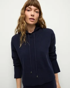 Billy Merino Cashmere Hoodie in Navy