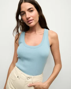 Birke Scoop-Neck Tank Top in Light Blue
