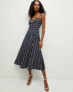 Blige Striped Dress in Navy/White