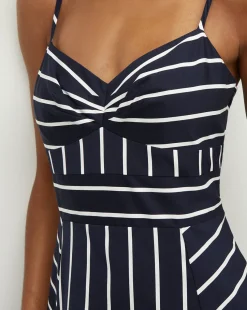 Blige Striped Dress in Navy/White