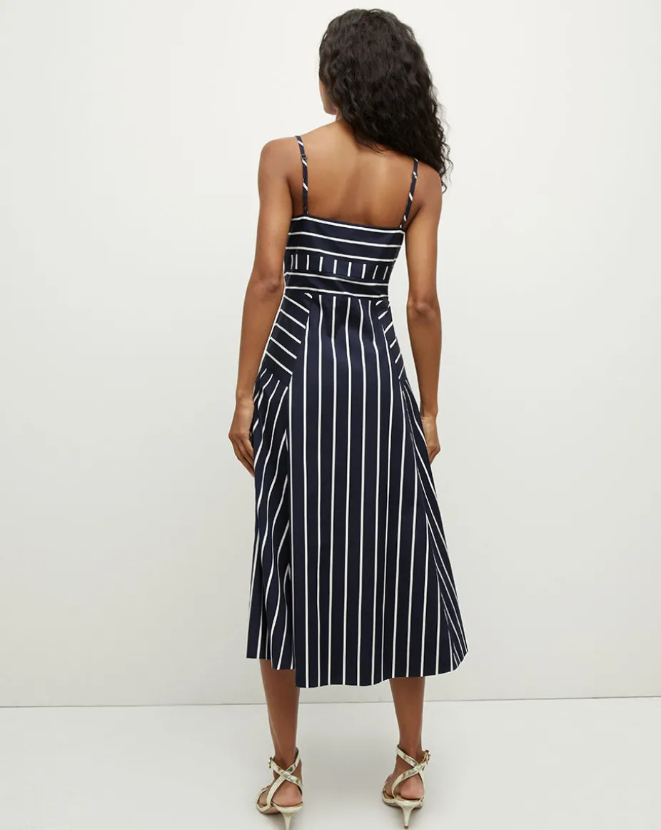 Blige Striped Dress in Navy/White