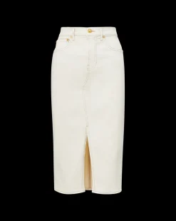 Breves Denim Skirt in Ecru