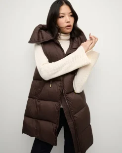 Bria Puffer Vest in Dark Chocolate