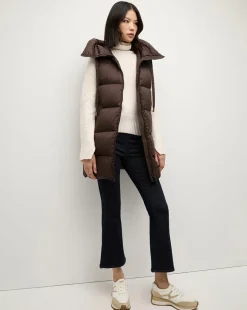 Bria Puffer Vest in Dark Chocolate