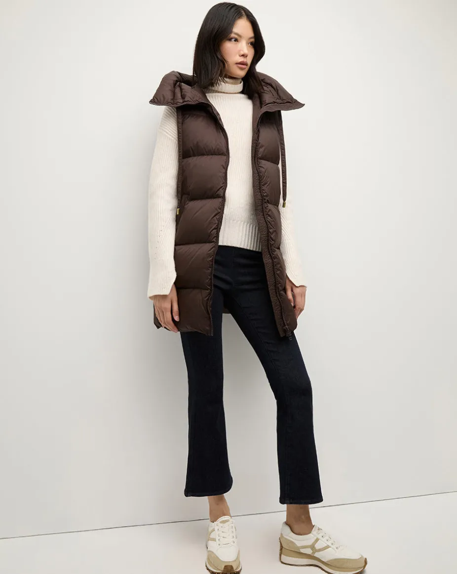 Bria Puffer Vest in Dark Chocolate