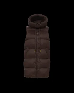 Bria Puffer Vest in Dark Chocolate