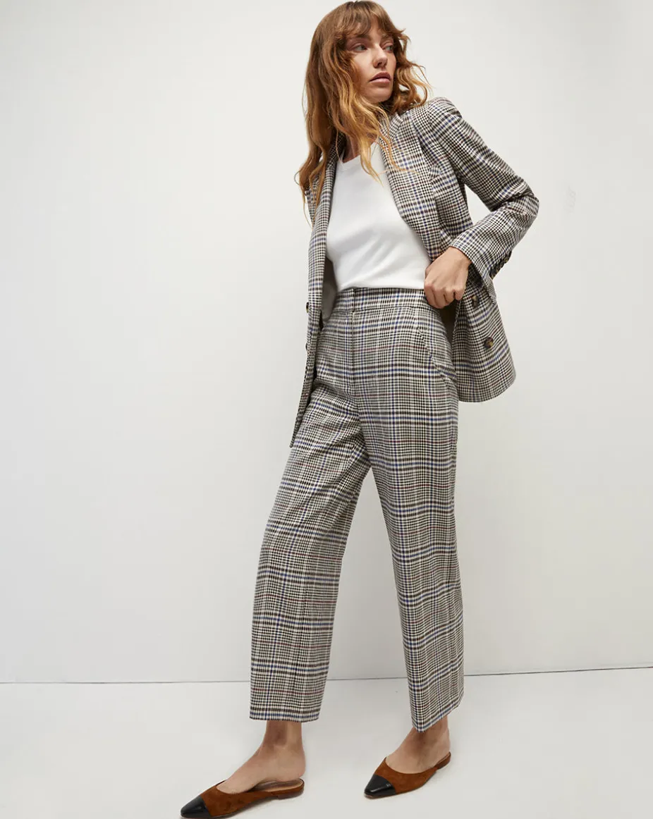 Brixton Plaid Wide-Leg Cropped Pant
