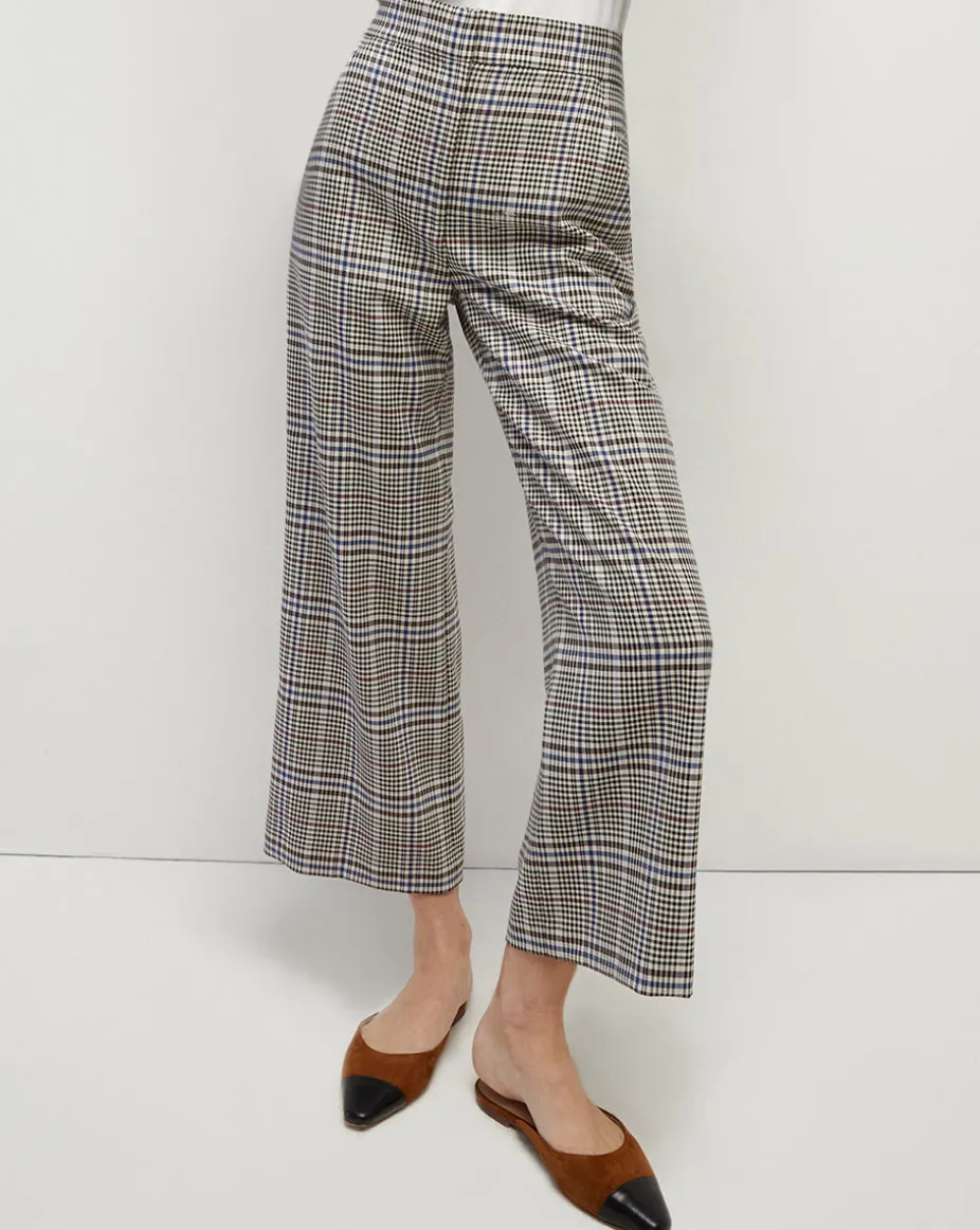 Brixton Plaid Wide-Leg Cropped Pant