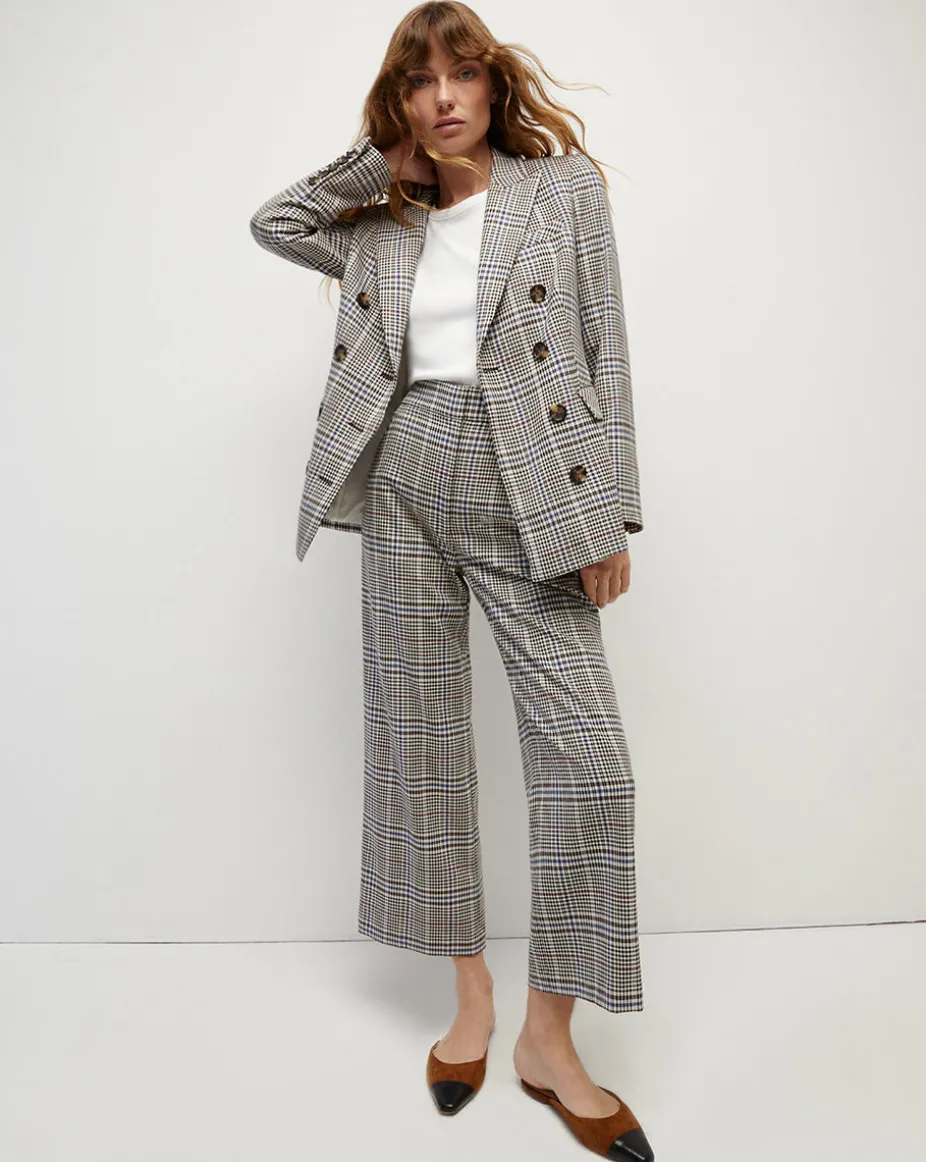 Brixton Plaid Wide-Leg Cropped Pant