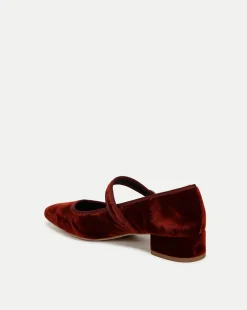 Cade Velvet Mary Jane Ballet Pump in Red