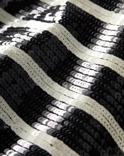 Cala Sequin Mini Dress in Black & White