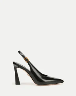 Callie Leather Slingback Pump in Black