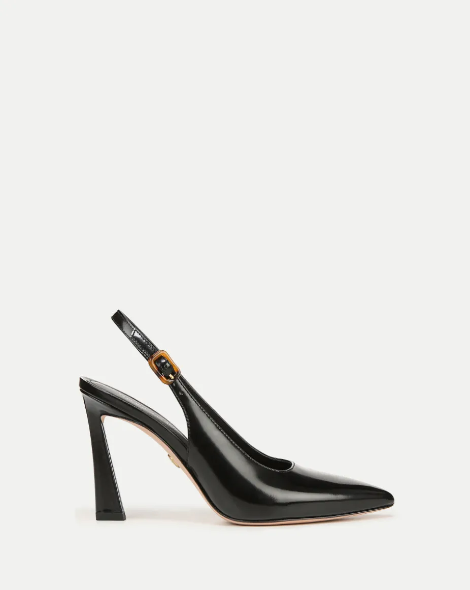 Callie Leather Slingback Pump in Black
