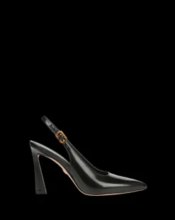 Callie Leather Slingback Pump in Black