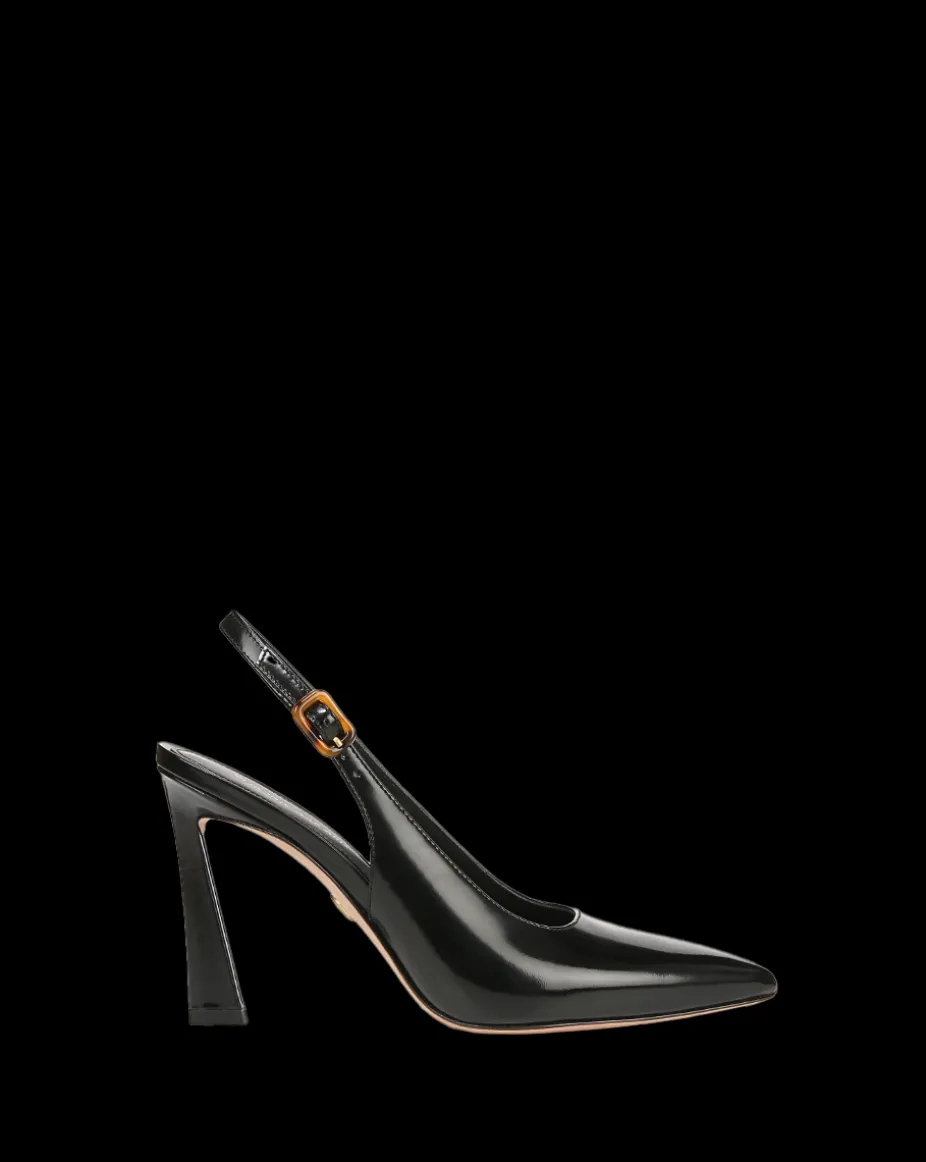 Callie Leather Slingback Pump in Black